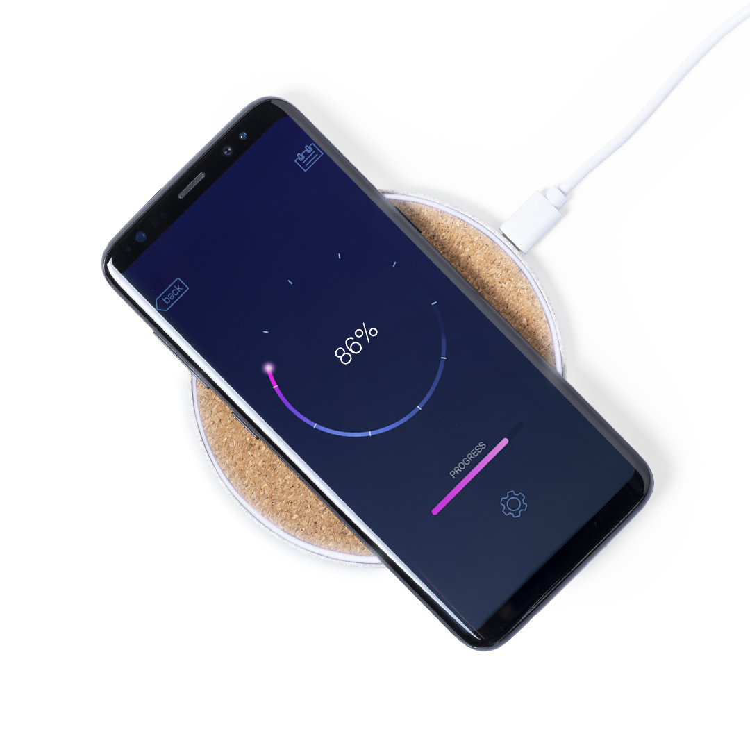 Cargador personalizado Livor inalámbrico 10W de corcho con caña de trigo - Tecnología - Regalo Promocional Personalizado - vista alternativa