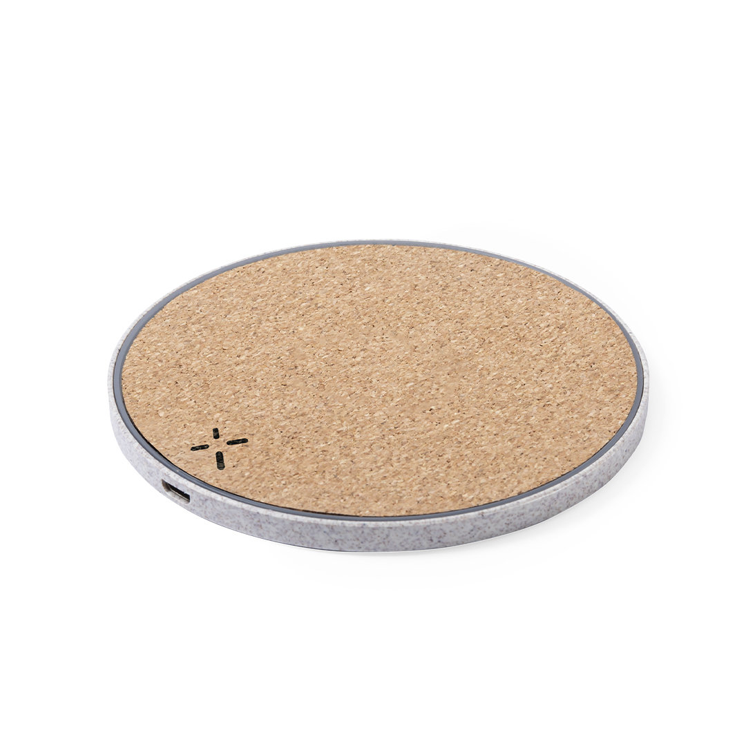Cargador personalizado Livor inalámbrico 10W de corcho con caña de trigo - Tecnología - Regalo Promocional Personalizado - imagen 3