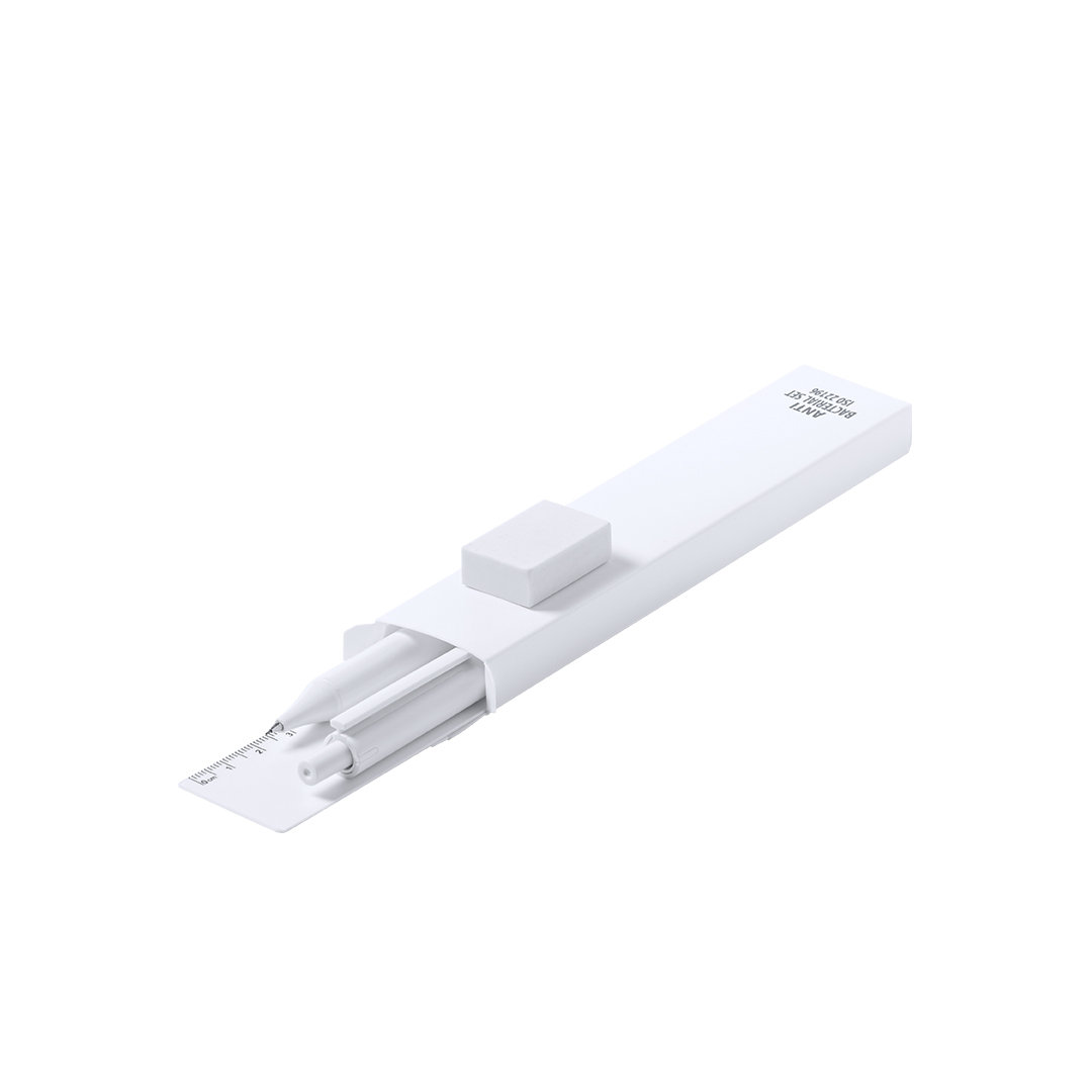 Set antibacteriano personalizado Riply de PP con bolígrafo y regla