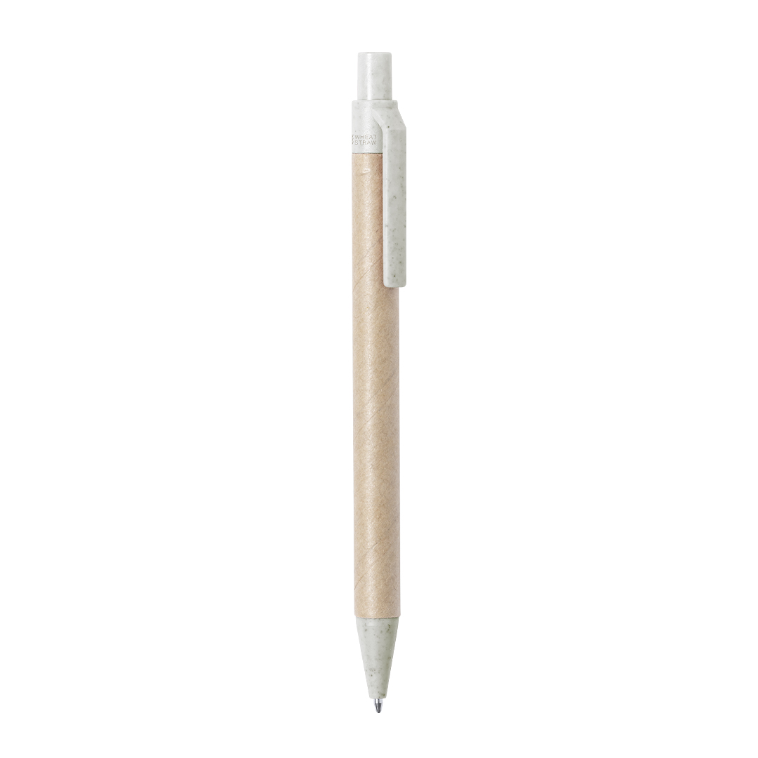 Bolígrafo nature personalizado Desok de cartón reciclado con caña de trigo - Oficina - Regalo Promocional Personalizado
