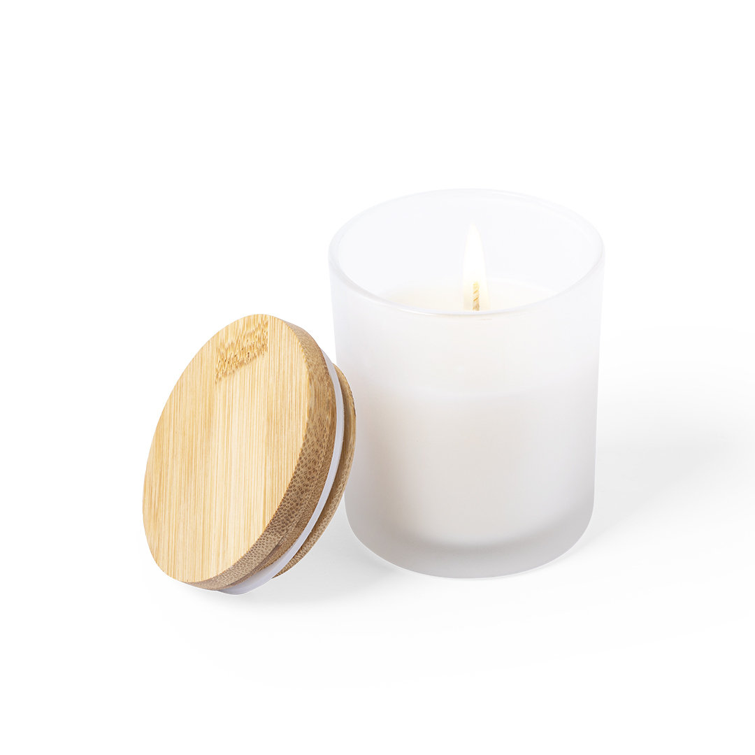 Vela aromática personalizada Trivak de cristal con tapón bambú - Velas personalizadas - Regalo Promocional Personalizado - vista alternativa