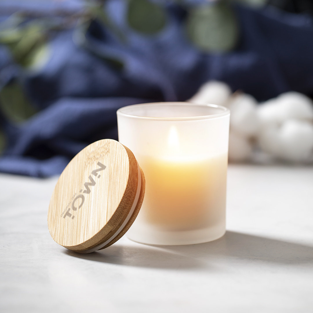Vela aromática personalizada Trivak de cristal con tapón bambú - Velas personalizadas - Regalo Promocional Personalizado - imagen 3
