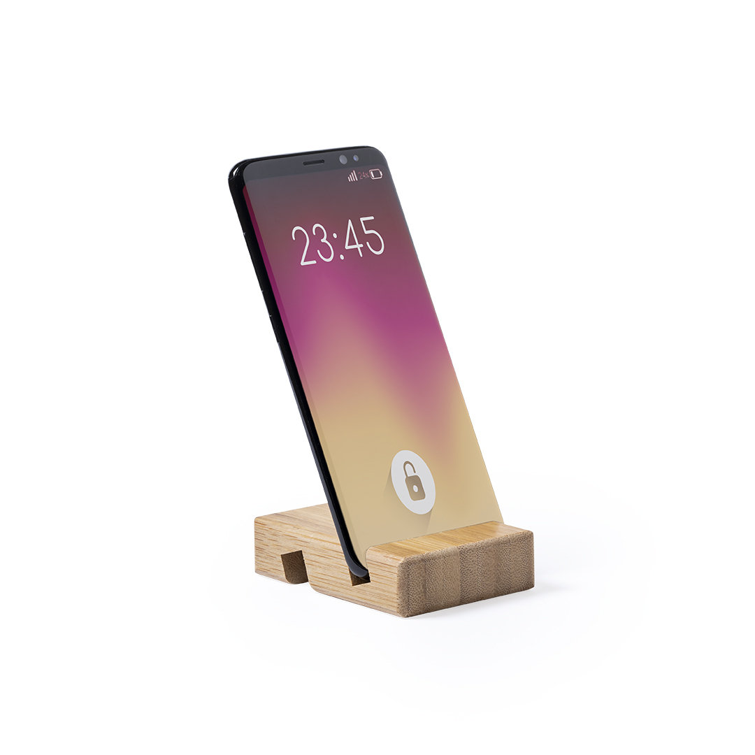 Soporte personalizado Delim de bambú lacado para dispositivos móviles - Tecnología - Regalo Promocional Personalizado - vista alternativa