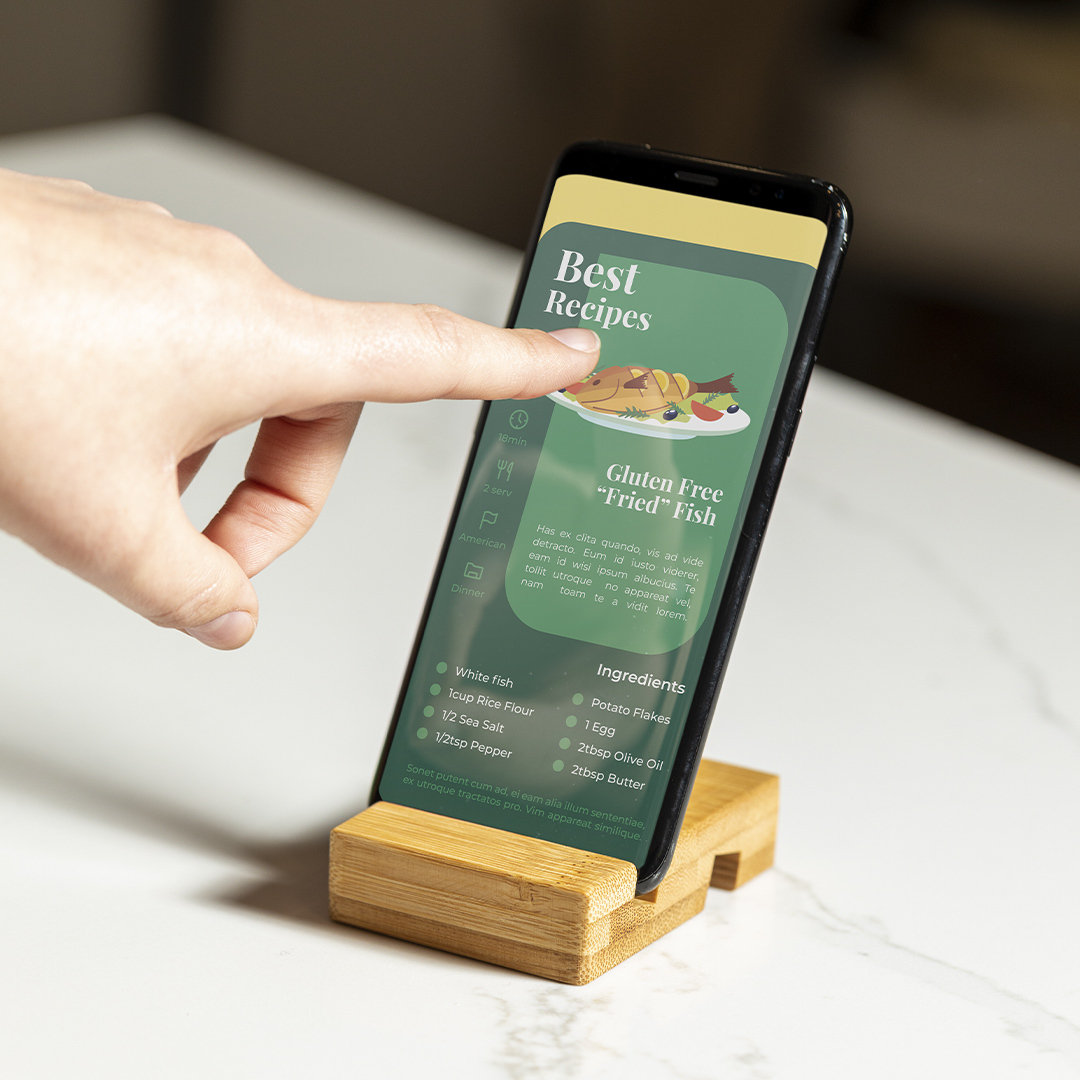 Soporte personalizado Delim de bambú lacado para dispositivos móviles - Tecnología - Regalo Promocional Personalizado - imagen 5