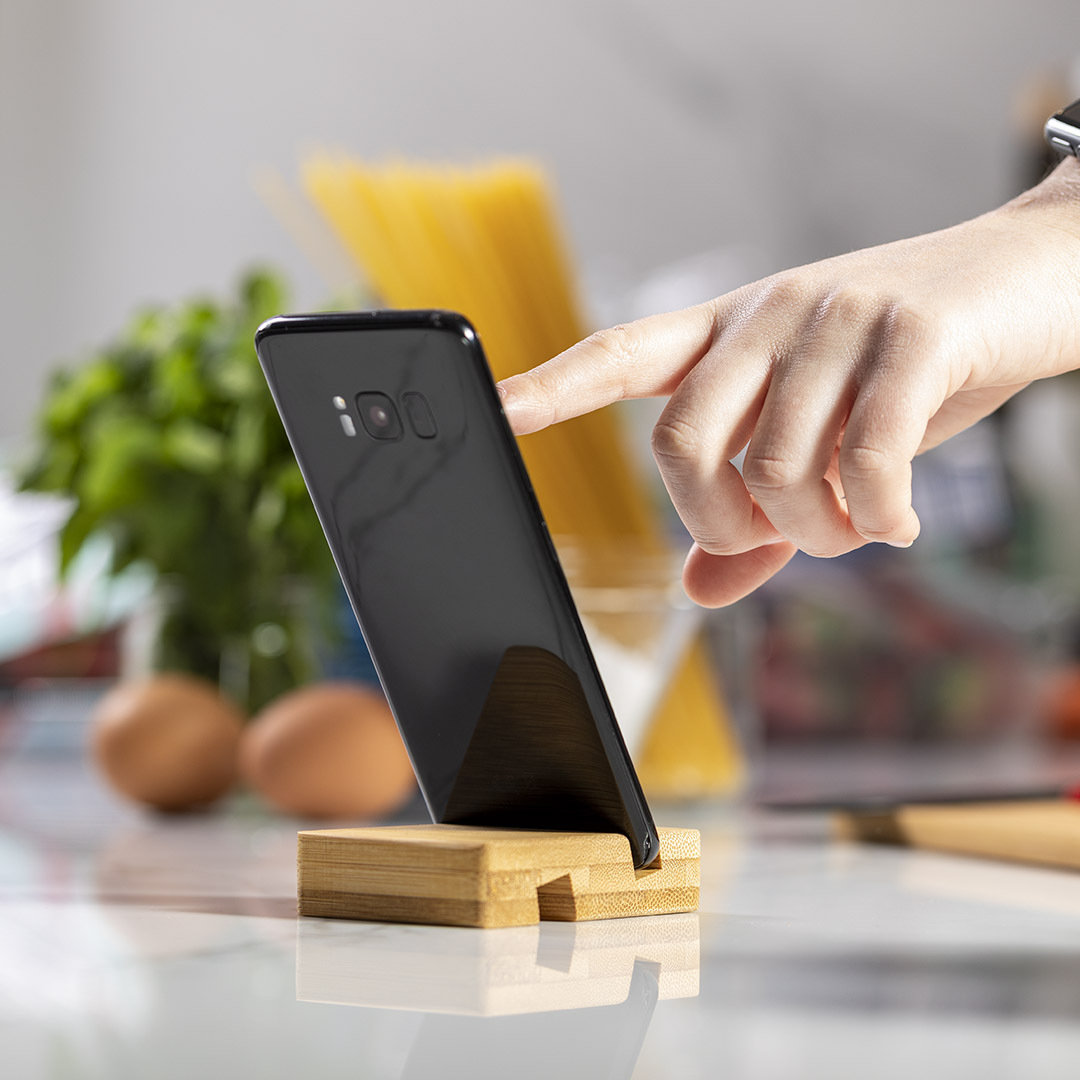 Soporte personalizado Delim de bambú lacado para dispositivos móviles - Tecnología - Regalo Promocional Personalizado - imagen 7