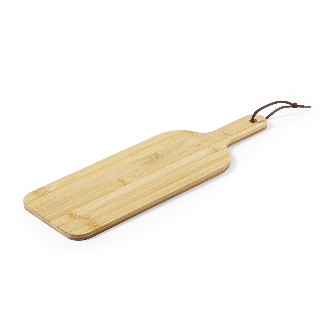 Tabla de bambú personalizada Saraby con cordón de símil piel - Tablas de corte - Regalo Promocional Personalizado