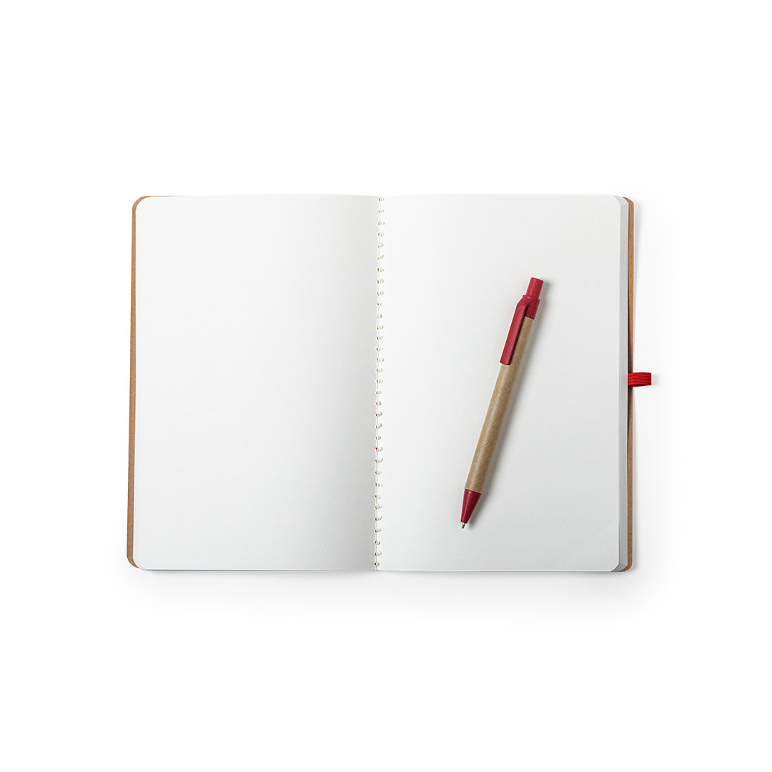 Libreta personalizada Esteka set de cartón reciclado con caña de trigo - Set de escritura personalizados - Regalo Promocional Personalizado - vista alternativa