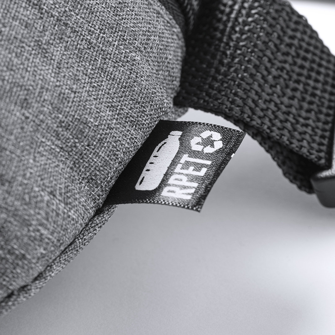 Riñonera personalizada Parks de RPET 600D efecto melange con distintivo - Riñoneras personalizadas - Regalo Promocional Personalizado - vista alternativa