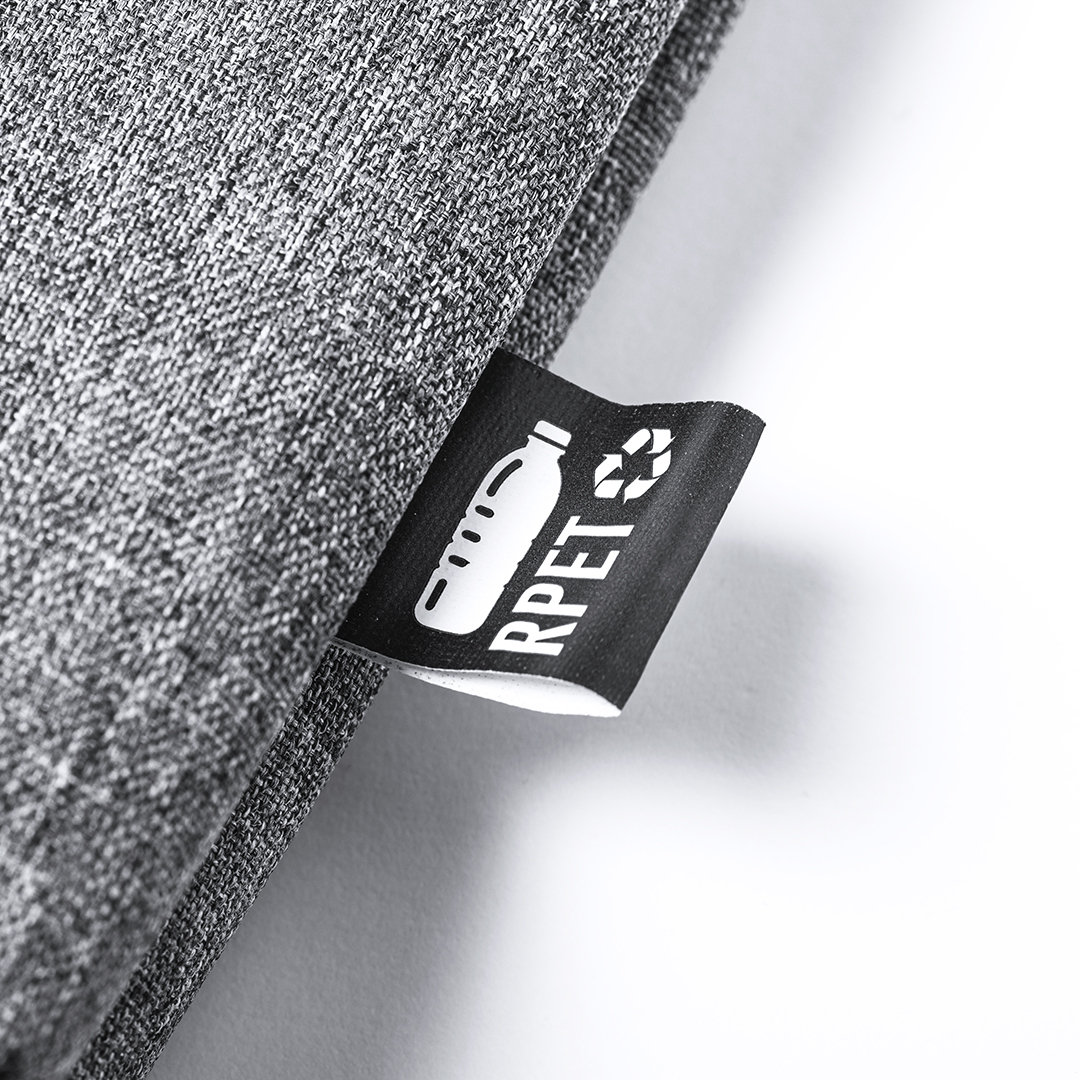 Portadocumentos personalizado Divaz de RPET 600D efecto melange con detalles negros - Portadocumentos personalizados - Regalo Promocional Personalizado - vista alternativa