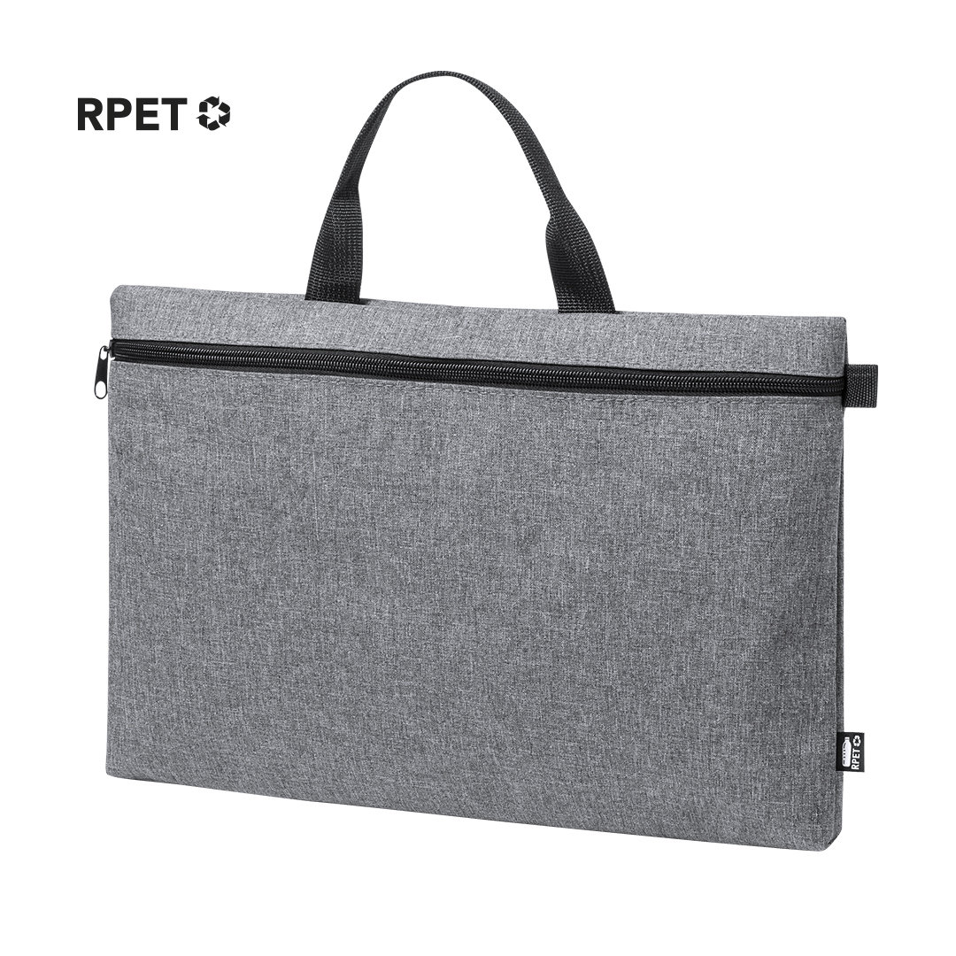 Portadocumentos personalizado Divaz de RPET 600D efecto melange con detalles negros - Portadocumentos personalizados - Regalo Promocional Personalizado - imagen 3