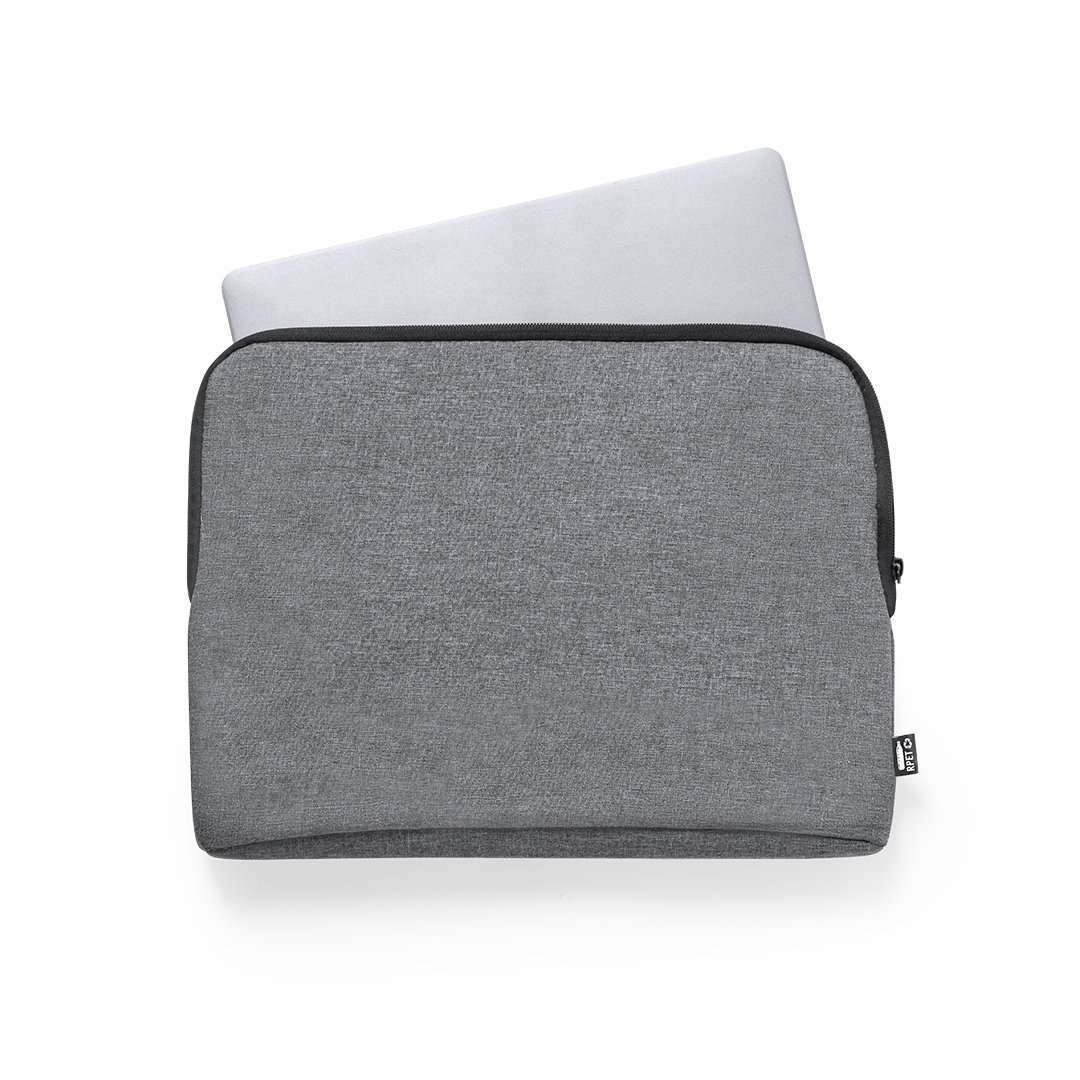Funda para portátil personalizada Hops de RPET 600D efecto melange - Fundas para portátil - Regalo Promocional Personalizado - vista alternativa