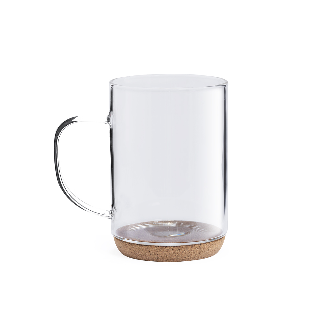 Taza personalizada Hindras de cristal de borosilicato de 450ml con base de corcho - Tazas y vasos personalizados - Regalo Promocional Personalizado - imagen 3