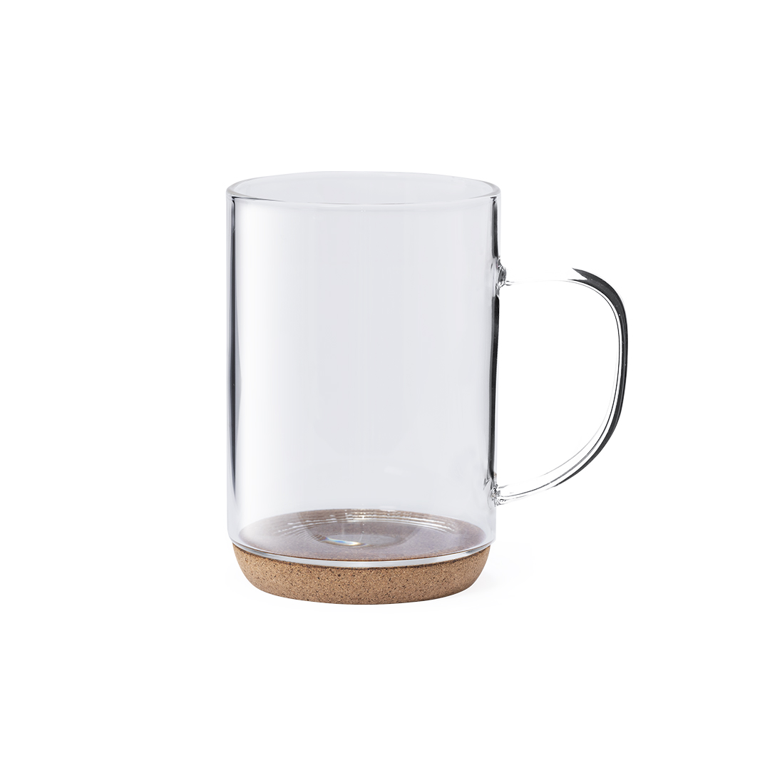 Taza personalizada Hindras de cristal de borosilicato de 450ml con base de corcho - Tazas y vasos personalizados - Regalo Promocional Personalizado - imagen 5