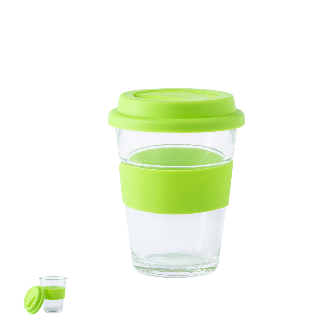 Vaso de cristal con tira antiquemaduras personalizado Durnox de 350ml - Tazas y vasos personalizados - Regalo Promocional Personalizado