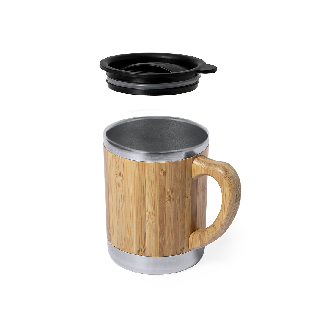 Taza térmica personalizada Vanatin de bambú y acero inox de 300ml - Tazas y vasos personalizados - Regalo Promocional Personalizado - imagen 5