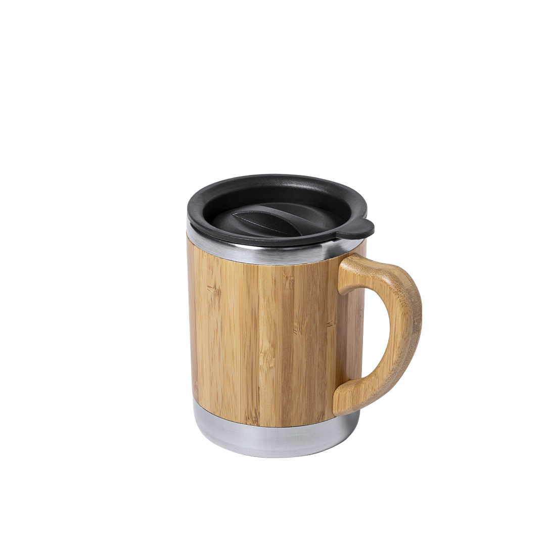 Taza térmica personalizada Vanatin de bambú y acero inox de 300ml - Tazas y vasos personalizados - Regalo Promocional Personalizado
