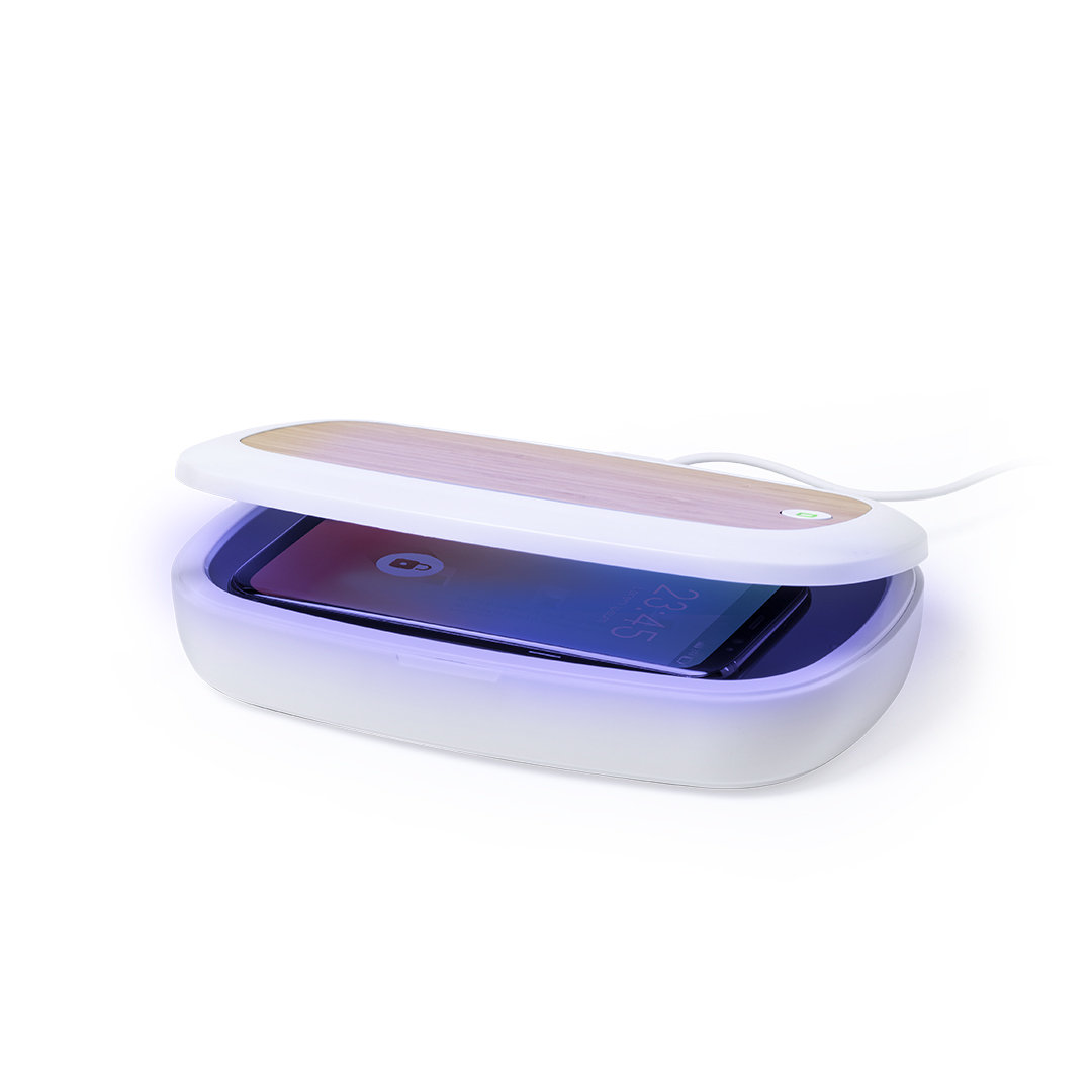 Caja esterilizadora personalizada UV Strey con base de bambú - Tecnología - Regalo Promocional Personalizado - vista alternativa