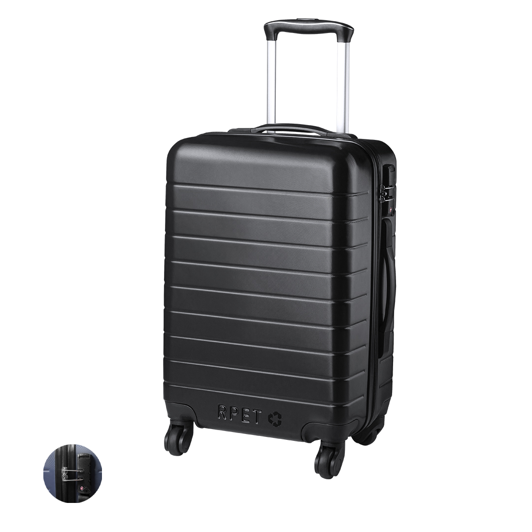 Trolley de cabina personalizado Dacrux RPET con 4 ruedas y TSA - Viaje - Regalo Promocional Personalizado