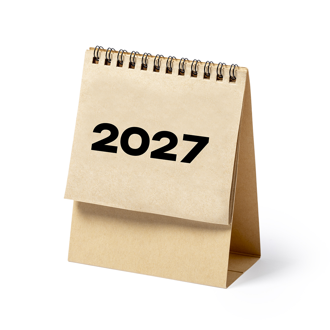 Calendario de sobremesa personalizado Lasow de cartón reciclado - Oficina - Regalo Promocional Personalizado