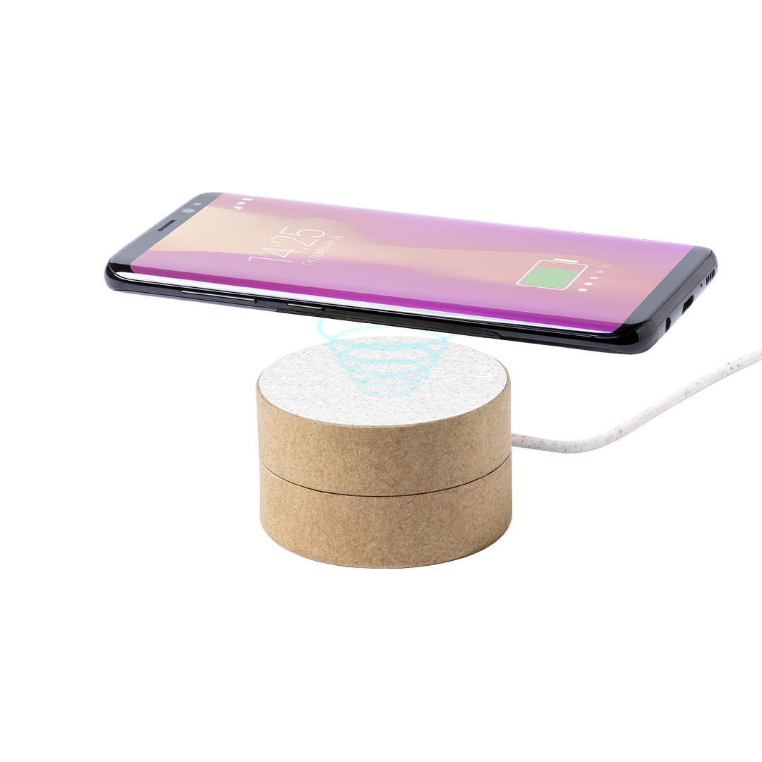 Cargador personalizado Brotox inalámbrico de cartón reciclado y caña de trigo - Tecnología - Regalo Promocional Personalizado - imagen 5