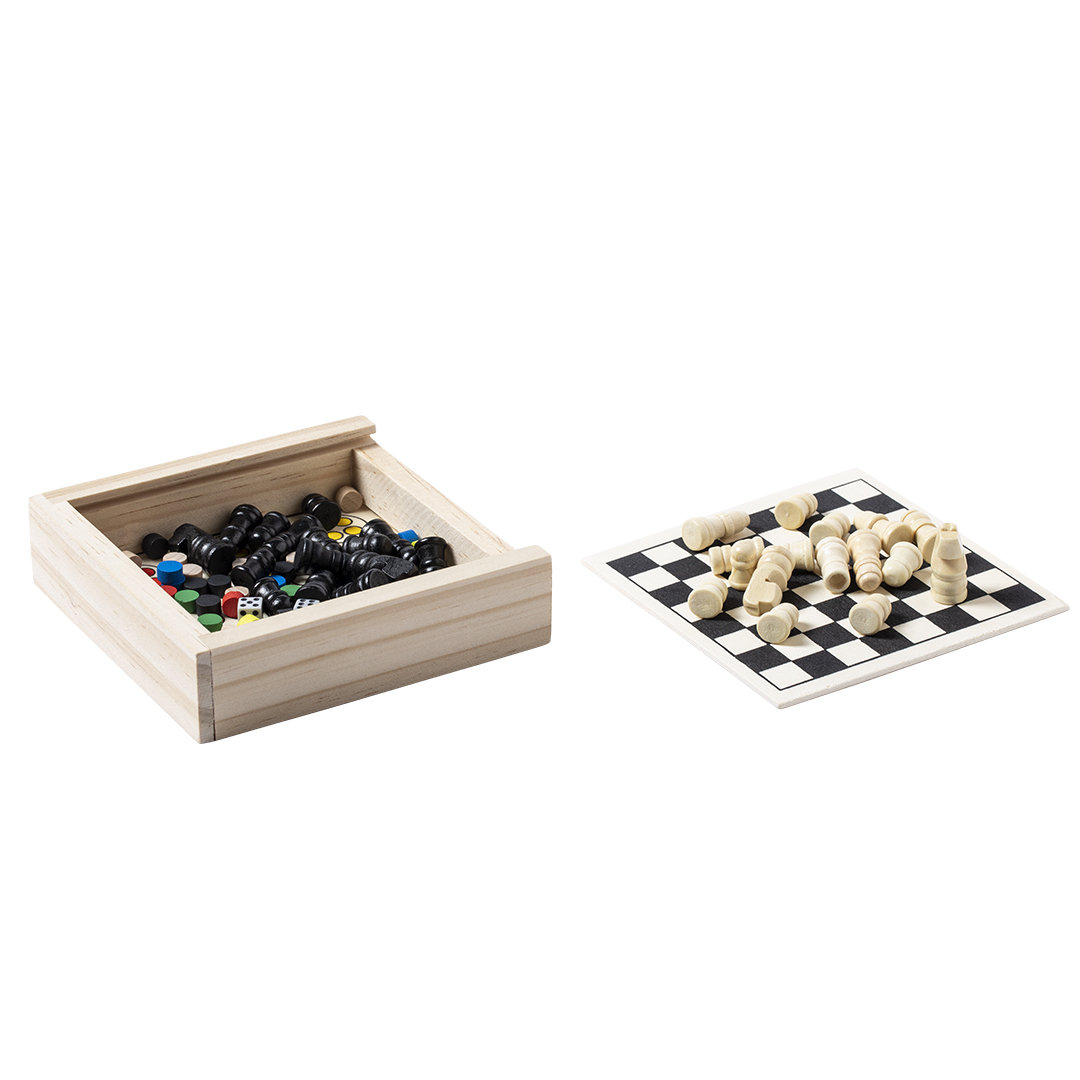 Set juegos personalizado Parchess ajedrez parchís damas de madera - Niños y Juegos - Regalo Promocional Personalizado - vista alternativa