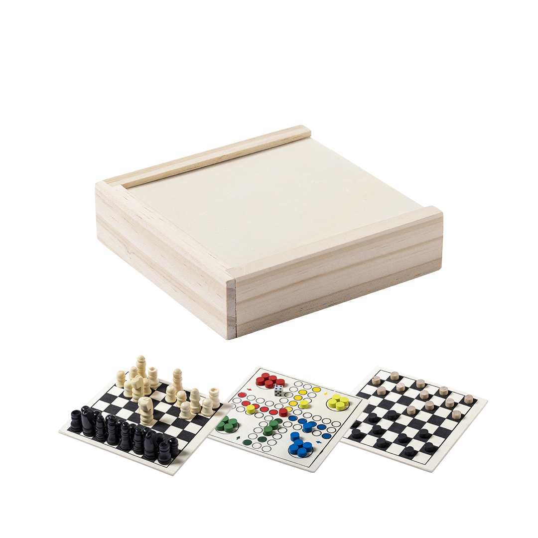 Set juegos personalizado Parchess ajedrez parchís damas de madera - Niños y Juegos - Regalo Promocional Personalizado