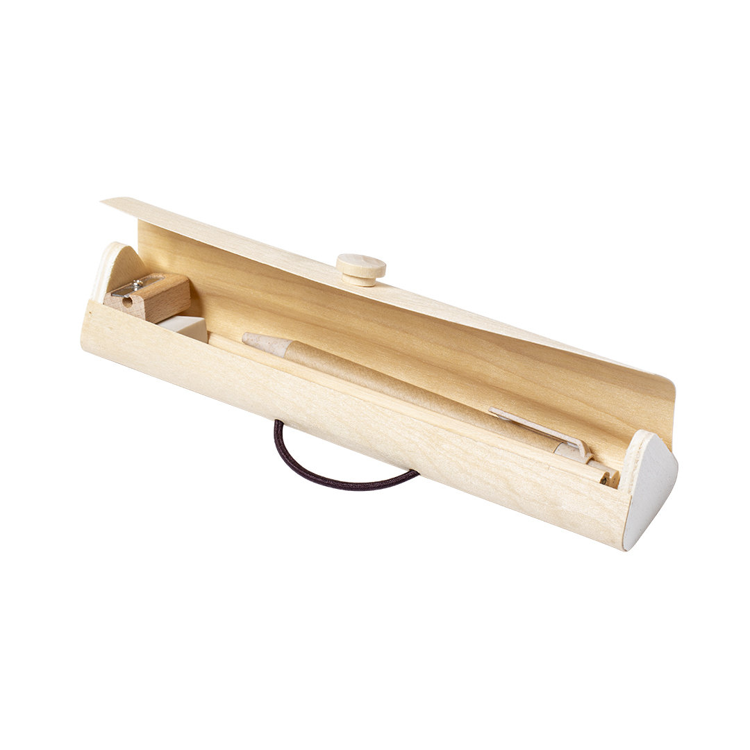 Estuche personalizado Palermo de madera con 5 accesorios naturales - Oficina - Regalo Promocional Personalizado - vista alternativa