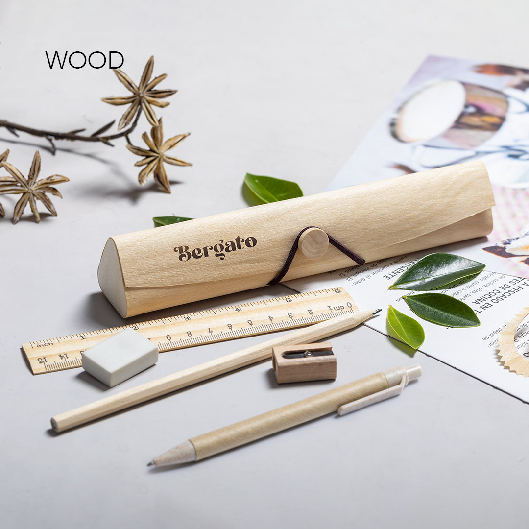Estuche personalizado Palermo de madera con 5 accesorios naturales - Oficina - Regalo Promocional Personalizado - imagen 4