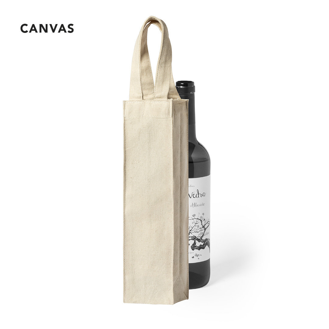 Bolsa personalizada Yaiza de canvas para botella de vino - Hogar - Regalo Promocional Personalizado - vista alternativa