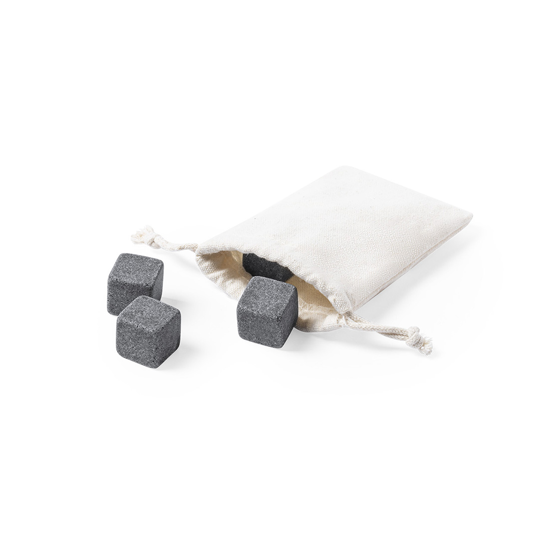 Set personalizado Cubitos Laniax de esteatita con funda algodón - Packs de regalo personalizado - Regalo Promocional Personalizado