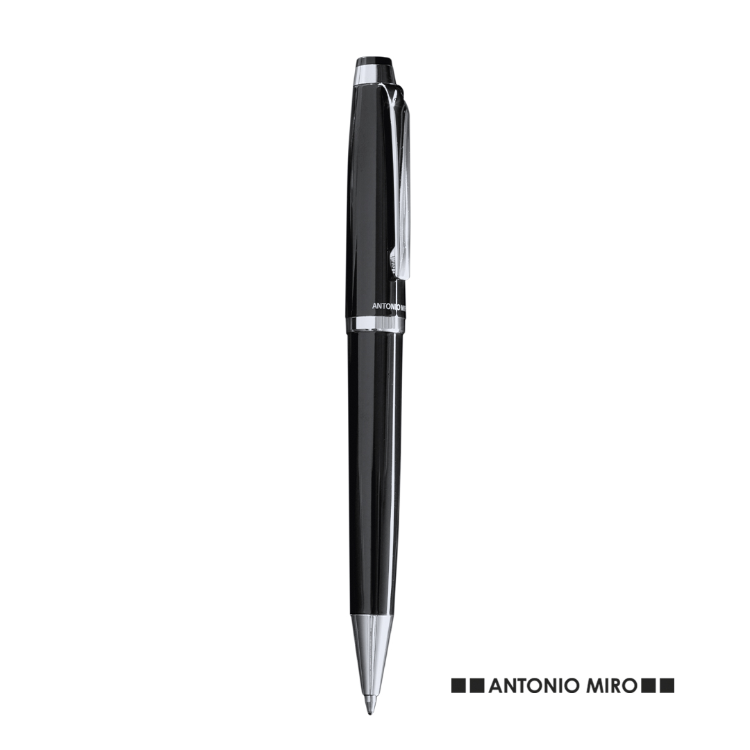 Bolígrafo personalizado Antonio Miró Dayo bicolor negro con estuche - Set de escritura personalizados - Regalo Promocional Personalizado