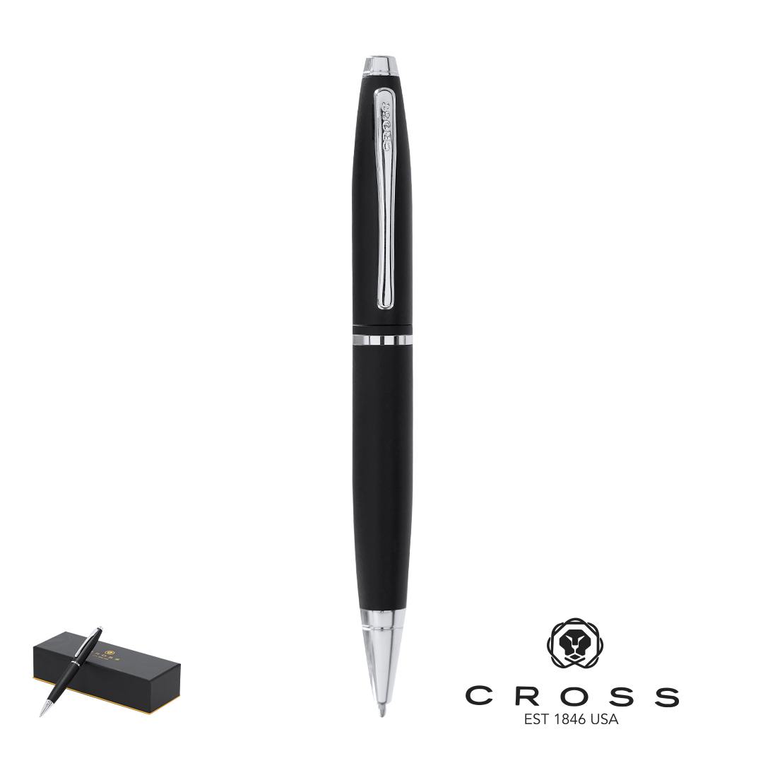Bolígrafo personalizado Cross Calais retráctil con estuche negro - Oficina - Regalo Promocional Personalizado
