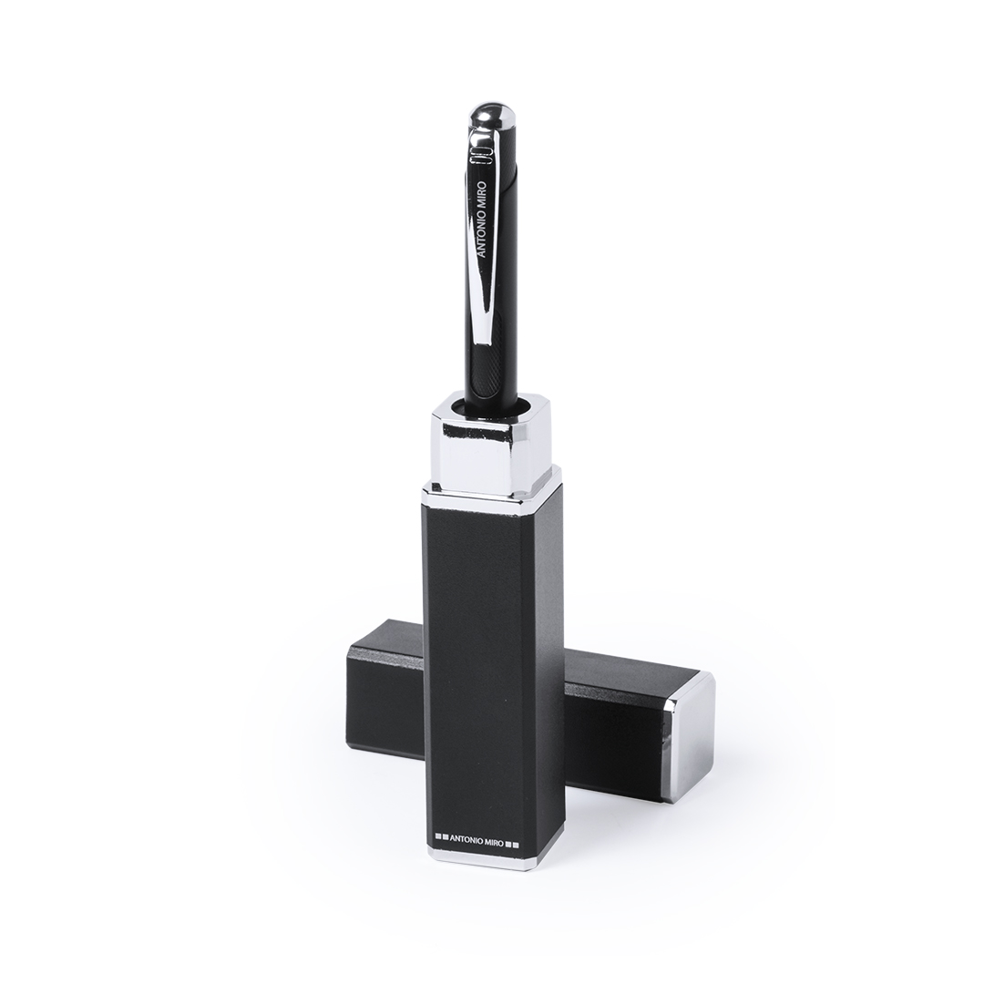 Bolígrafo personalizado Antonio Miró Helmor de aluminio con trama de carbono - Set de escritura personalizados - Regalo Promocional Personalizado - vista alternativa