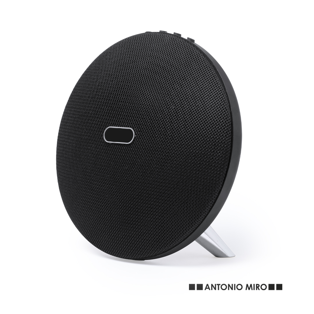 Altavoz Holsux circular 8W con acabado plateado - Tecnología - Regalo Promocional Personalizado