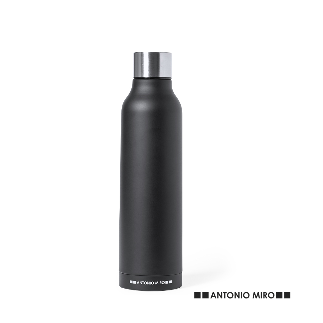 Bidón personalizado Térmico Thomson de 500ml Antonio Miró en negro satinado con tapón cromado - Termos personalizados - Regalo Promocional Personalizado