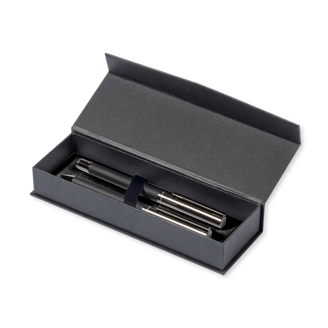 Set personalizado Tengluk de Antonio Miró con bolígrafo y roller metálicos - Set de escritura personalizados - Regalo Promocional Personalizado - imagen 4