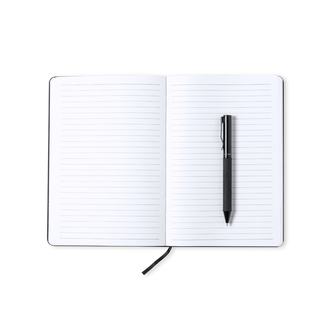 Set personalizado Nimaly Antonio Miró bloc poliéster 300D con bolígrafo - Set de escritura personalizados - Regalo Promocional Personalizado - imagen 3