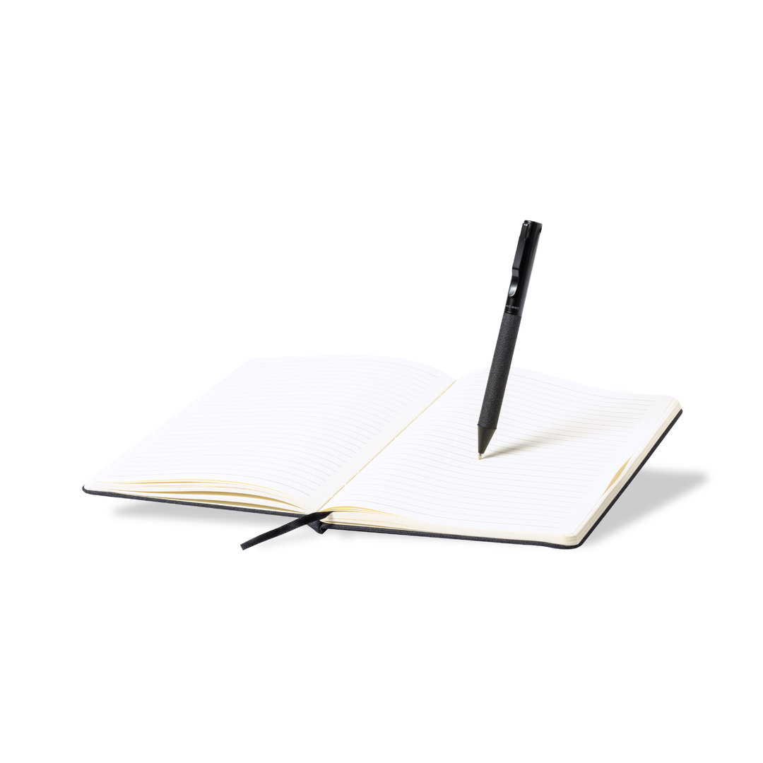 Set personalizado Nimaly Antonio Miró bloc poliéster 300D con bolígrafo - Set de escritura personalizados - Regalo Promocional Personalizado - imagen 4