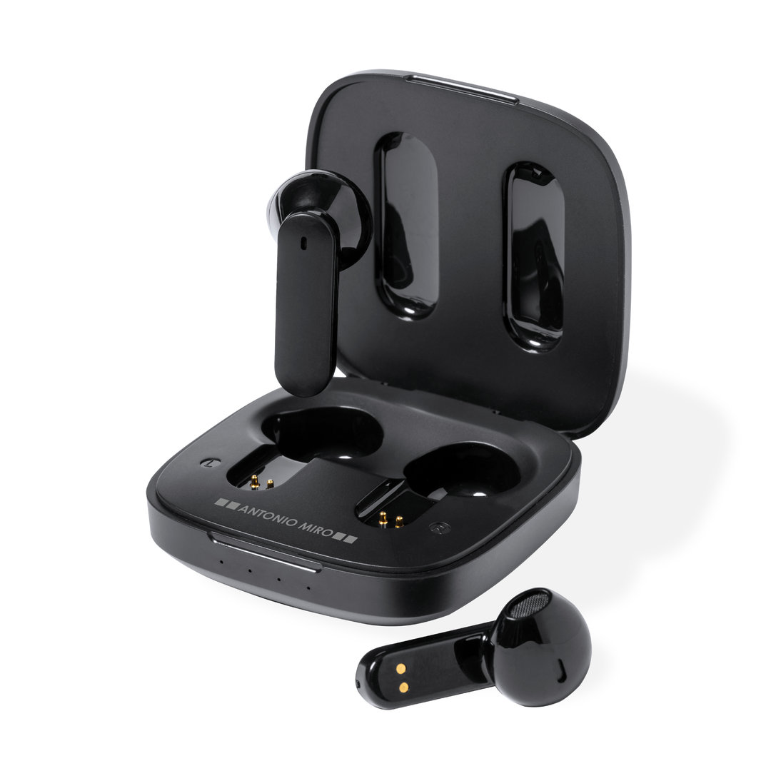 Auriculares Trustal Antonio Miró negro mate premium