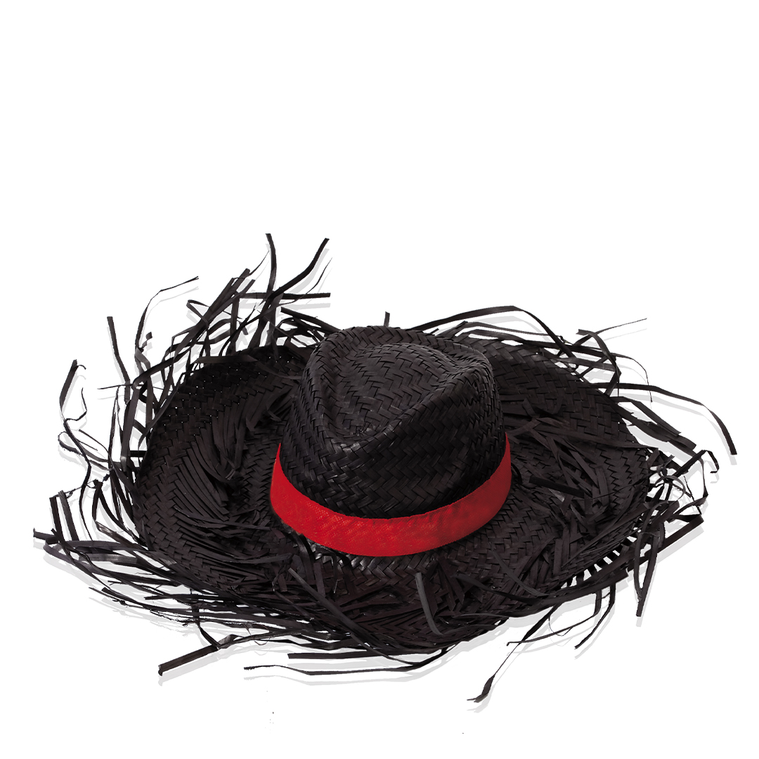 Sombrero de paja blanca con flecos personalizado Filagarchado