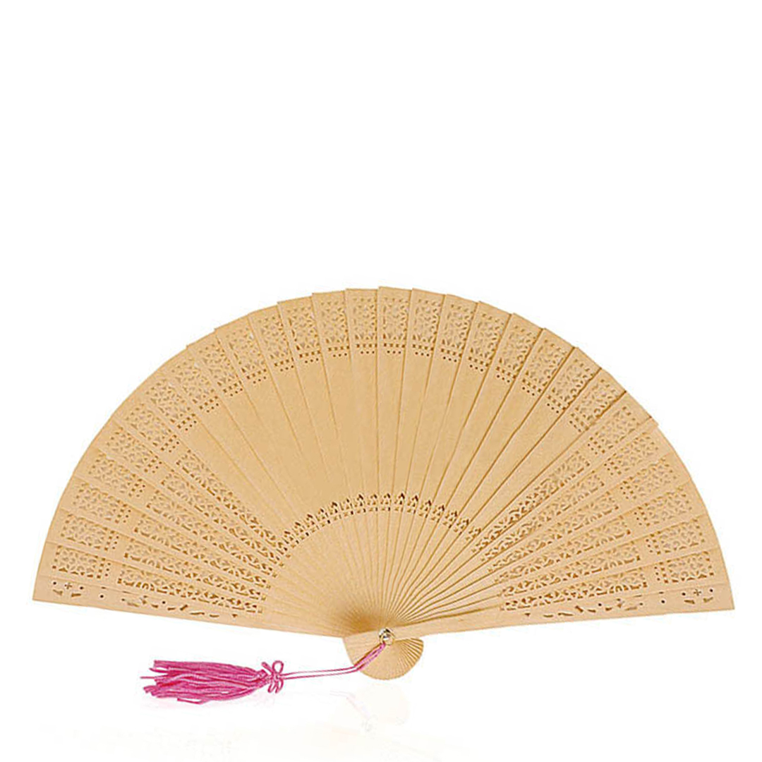 Abanico Madera Natural troquelada personalizado - Verano - Regalo Promocional Personalizado