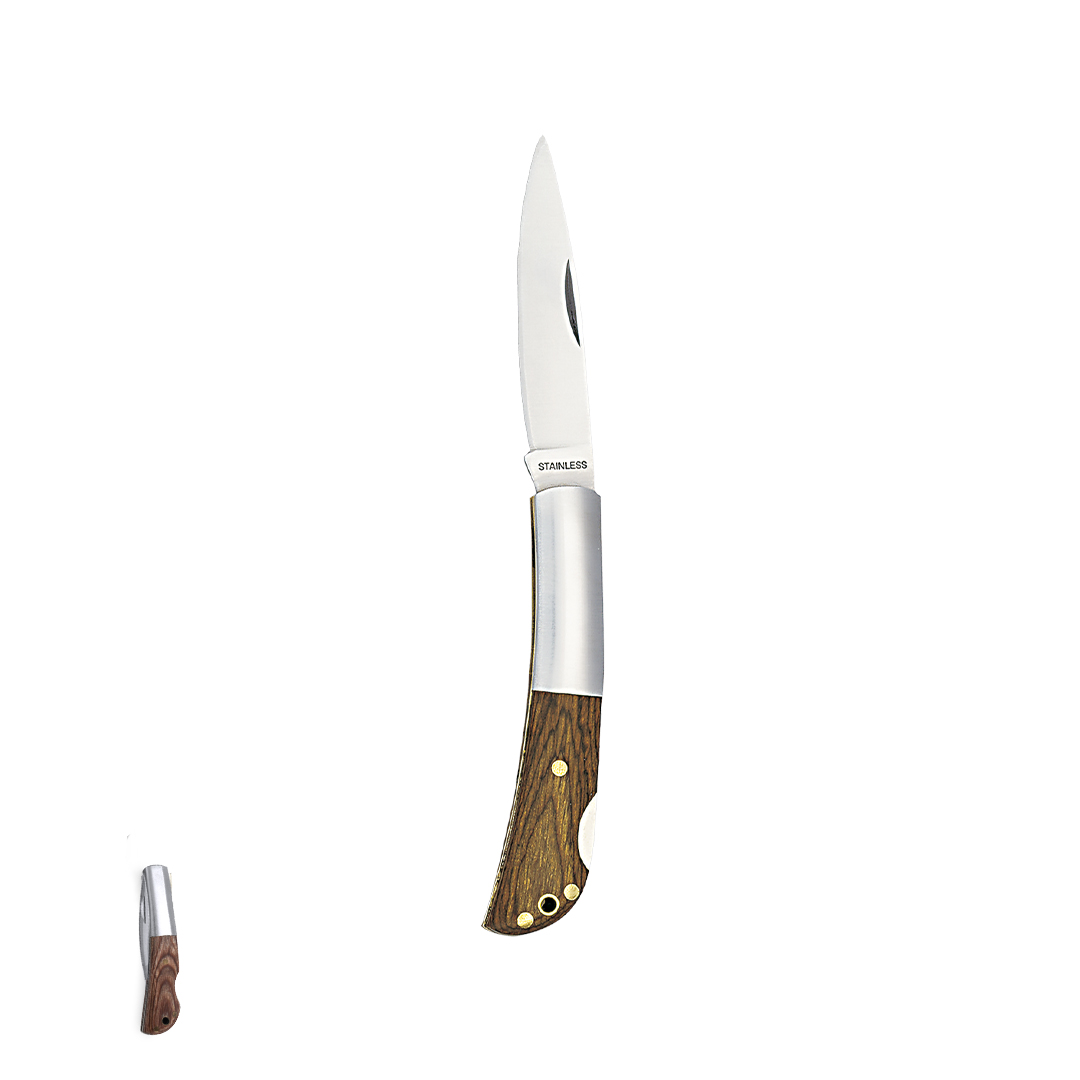 Navaja personalizada Woon de acero inox con empuñadura mixta