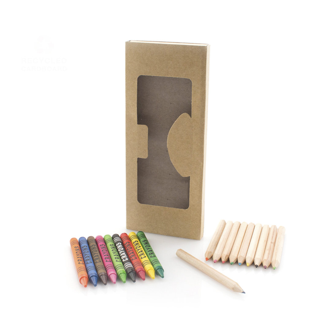 Set personalizado Aladín 19 piezas con ceras y lápices naturales - Niños y Juegos - Regalo Promocional Personalizado
