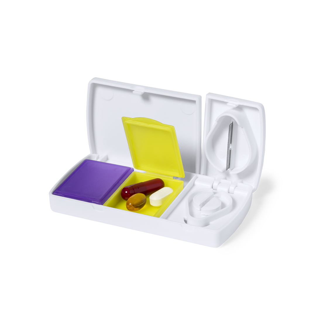 Pastillero personalizado Aspi con cuchilla partidor - Pastilleros personalizados - Regalo Promocional Personalizado