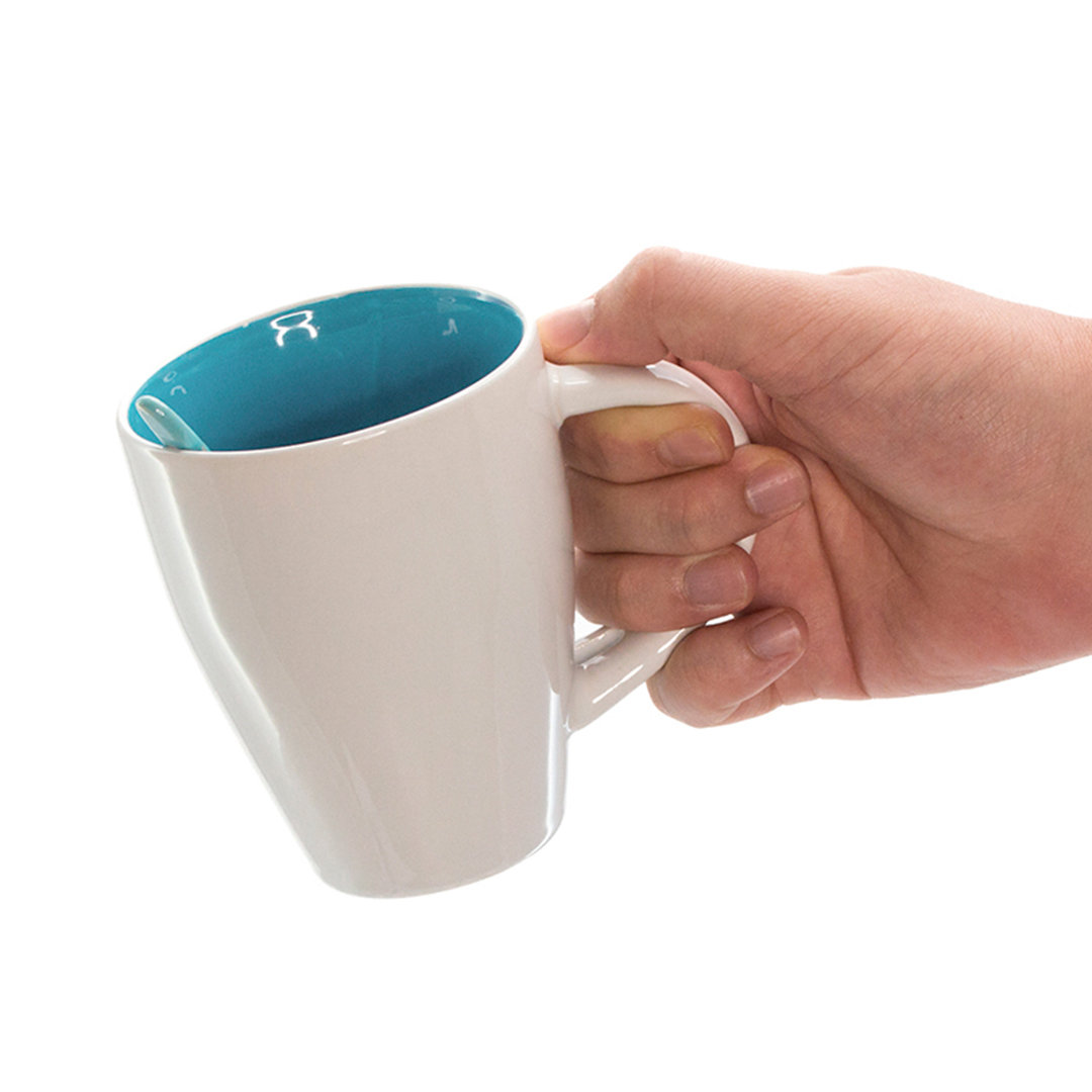 Taza de cerámica personalizada Cotes de 350ml con cuchara integrada