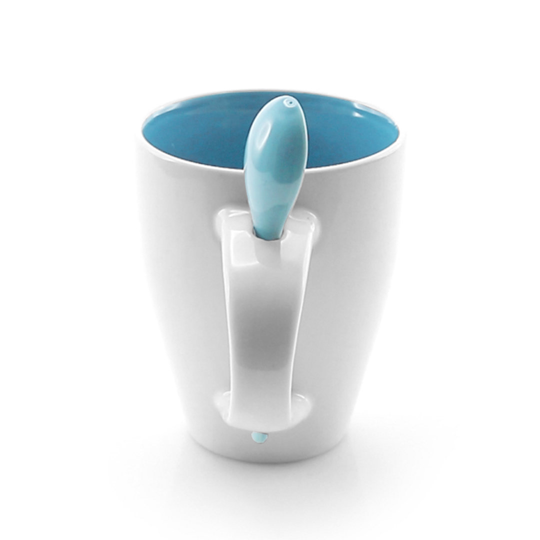 Taza de cerámica personalizada Cotes de 350ml con cuchara integrada - Tazas y vasos personalizados - Regalo Promocional Personalizado - imagen 3