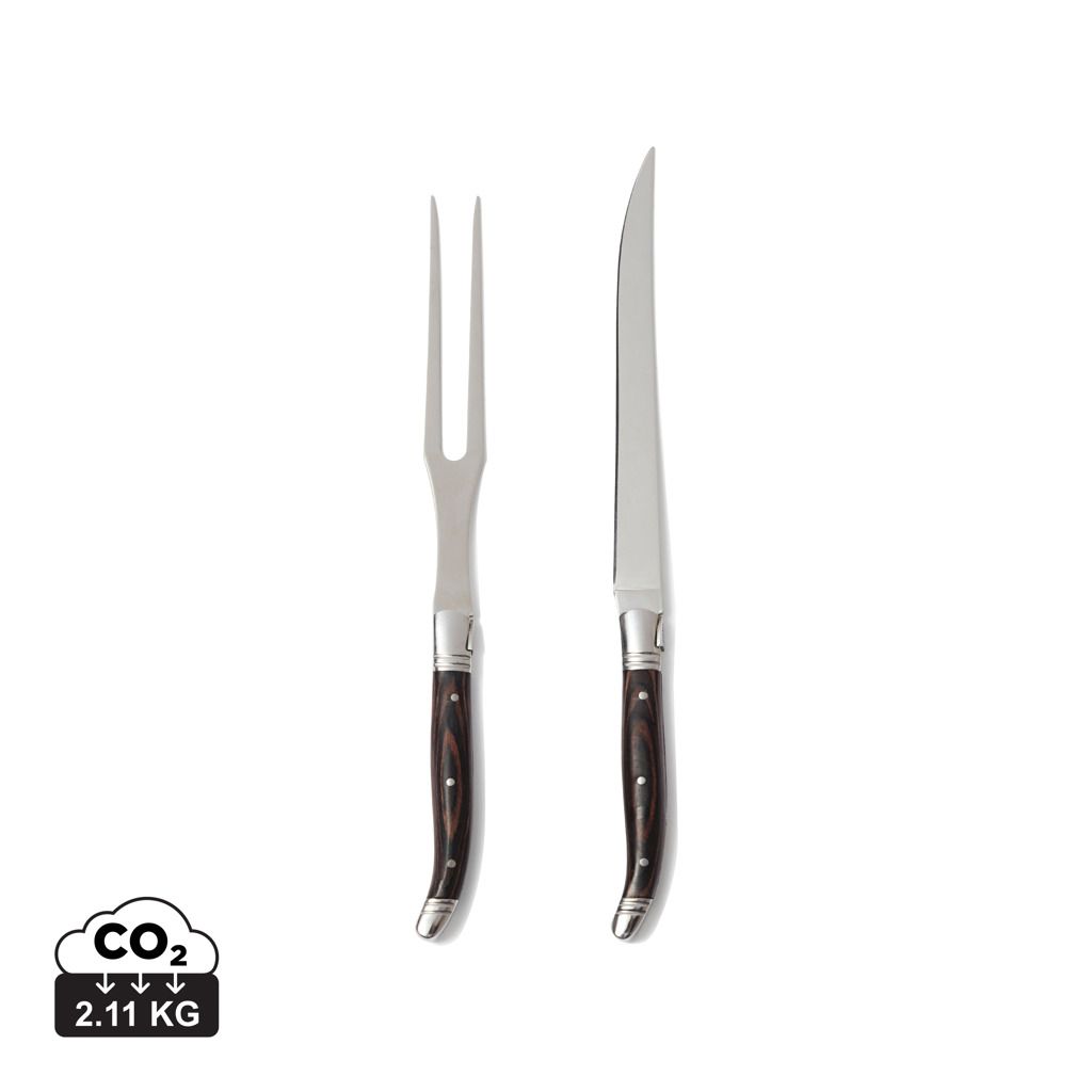Set para trinchar personalizado VINGA Gigaro de acero inoxidable - Otros accesorios cocina - Regalo Promocional Personalizado