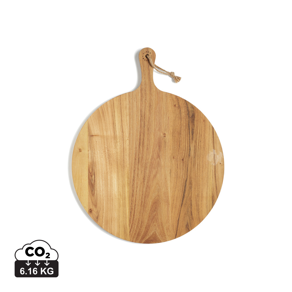 Tabla de servir redonda personalizada VINGA Buscot de teca FSC - Otros accesorios cocina - Regalo Promocional Personalizado