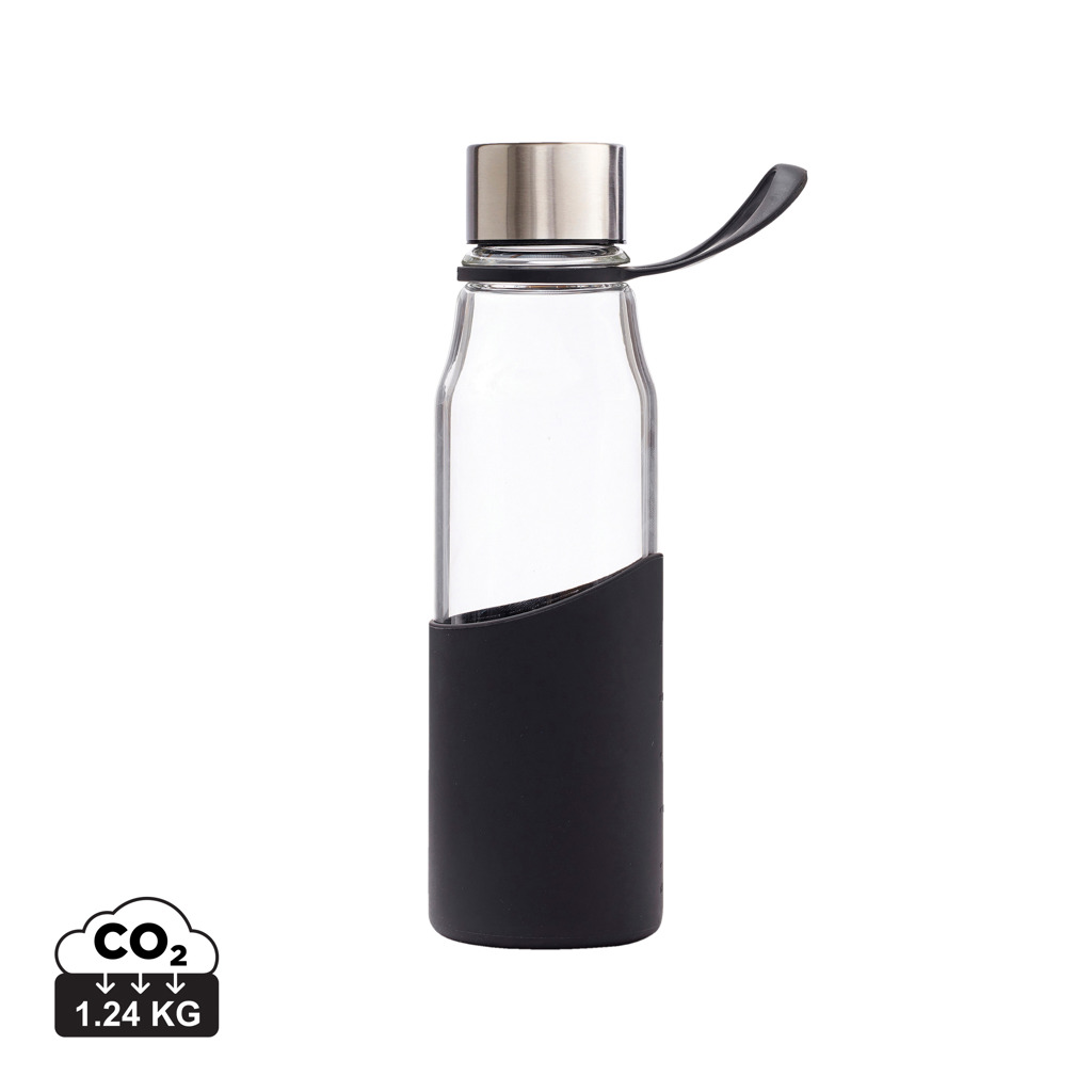 Botella de vidrio personalizada VINGA Lean con funda de silicona - Tazas y botellas - Regalo Promocional Personalizado