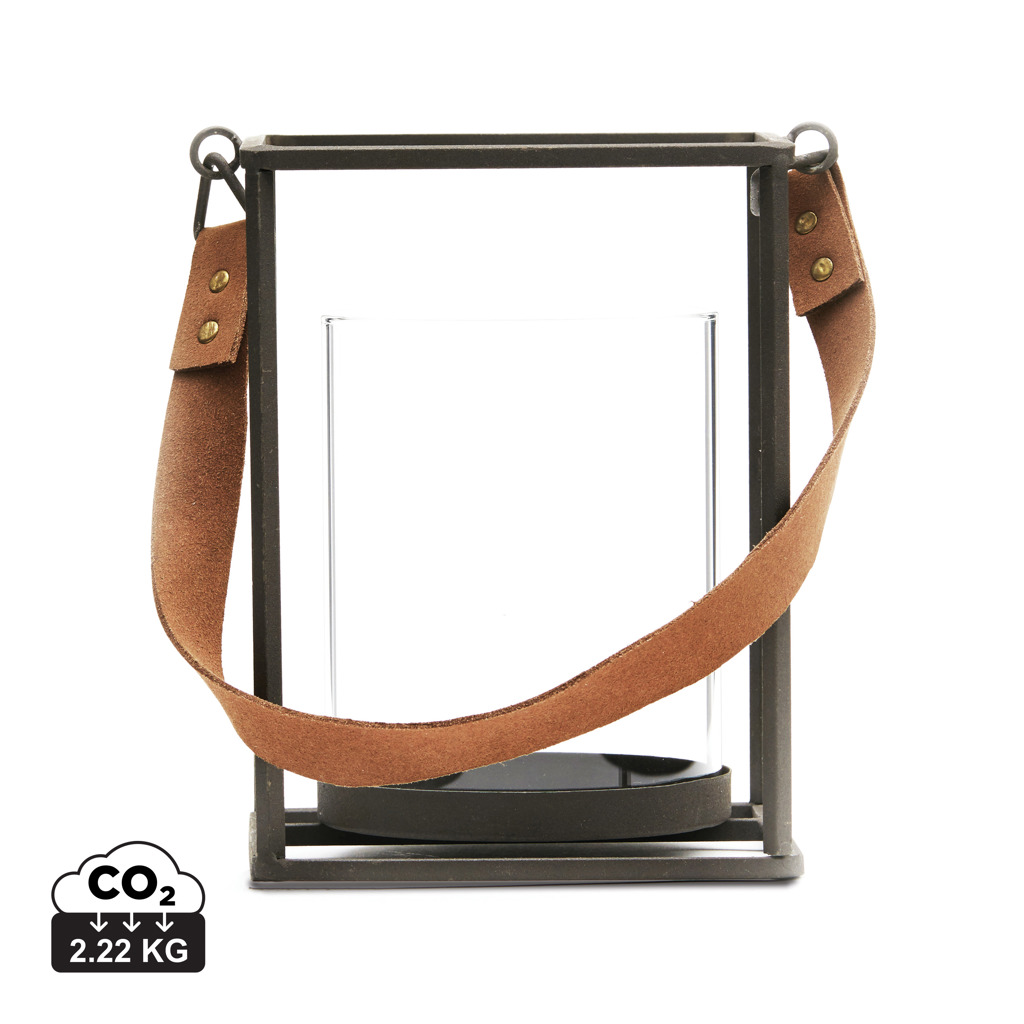 Linterna personalizada VINGA Montreux de diseño industrial con asa cuero - Regalos Premium - Regalo Promocional Personalizado